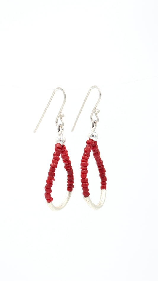 Coral Hoop Earrings
